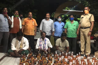 karnatka liquor seized in prakasam dst 3 arrested