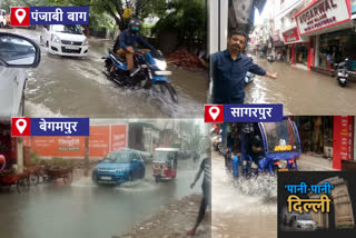 waterlogging in several areas of delhi