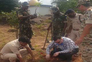 Policemen planting in police-station