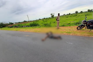 road accident at gudeballur in narayanpet district one person dead
