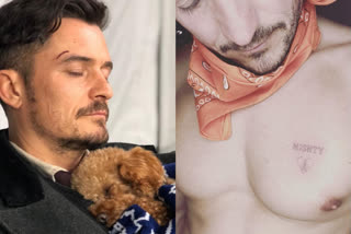 Orlando Bloom mourns his dog's demise with a new tattoo