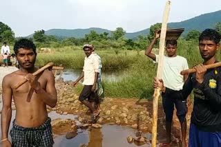 Villagers construct bridge by own efforts in Mayurbhan