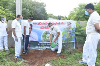 reserve inspectors planted plants in ananthapur district police head quarters