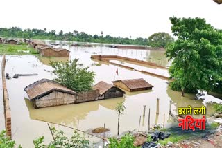 flood situation due to water level increase in gandak river in samastipur