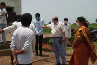 Officials inspected survey work of the ongoing population land in Harda