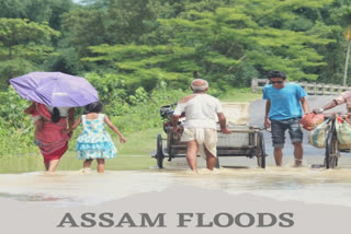 Darang  Sonitpur district  Assam floods  Brahmaputra  Assam flood fury  അസം പ്രളയം  സ്ഥിതിഗതികൾ മോശമാകുന്നതായി റിപ്പോർട്ട്  ദാരംഗ്, സോണിത്പൂർ ജില്ലകൾ  അസം