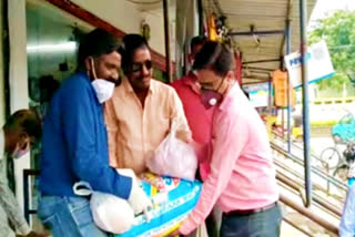 RICE BAGS DISTRIBUTION to private teachers at kazipet