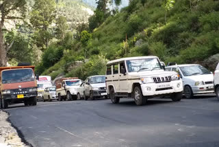 Traffic jam in NH-5 Powari