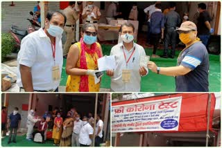 free corona testing camp organized at mandoli market in delhi