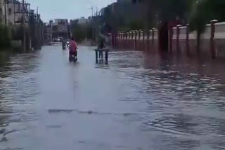 heavy rain in bharatpur, streets were flooded in bharatpur, भरतपुर में तेज बारिश, भरतपुर बारिश की खबर