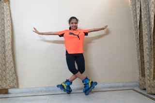 12 year old girl bhangra on skates in chandigarh