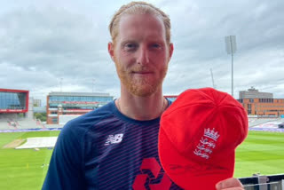 why england and windies players wear red caps in third test