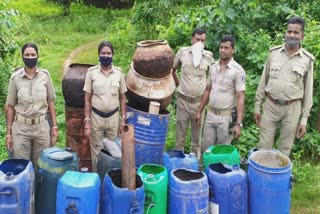 Rairangpur excise department raid and huge quantity of local liquor spoil