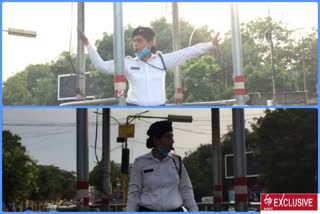 women traffic police personnel in Noida