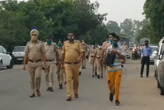 Manimajra police conducted a flag march to create awareness about Corona