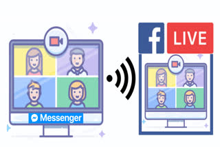 messenger group video calls into a Facebook Live broadcast , Facebook live broadcast from Messenger Rooms