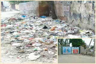 garbage dumped in front of school in chandra vihar delhi