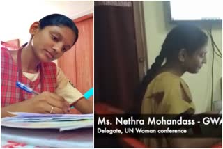 barbers daughter nethra speaks in UN headquarters conference