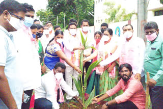 khammam zp chairman participated in harithaharam programme at madhira in khammam district