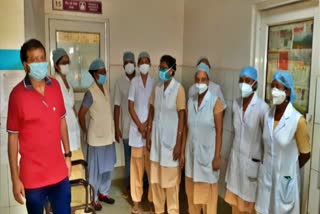 Protest of nurses at ESI Hospital in Seraikela