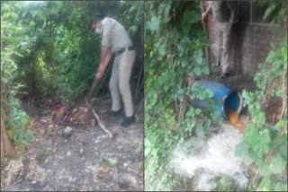 Paonta police destroyed illegal liquor