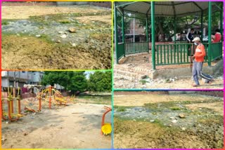 People disturbed by dirt in park at Shiv Vihar in delhi