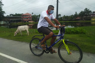 cycling to protect woman's life