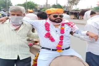 The procession took place on the donkey for good rain in Indore