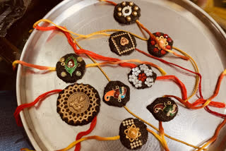 Beautiful rakhi made of cow dung