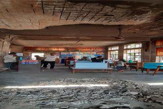 The roof of the  jagtial district Metpally RTC bus stand was Fell under