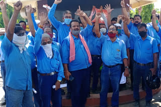 Sanflag workers' agitation for various demands