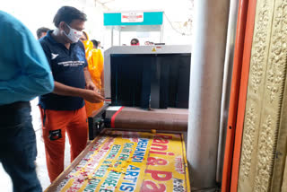 Disinfection machine installed in ancient Hanuman temple of Connaught Place to disinfect goods