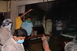 Shagun jewelers shop caught fire in dhanbad