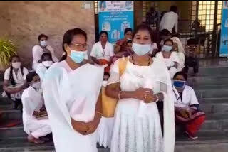 junior health aides Protest in Yadgir