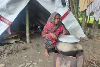 The inexplicable situation of the temporary camp of flood victims rangia kamrup rural assam etv bharat news