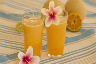 mocktail recipes, melon medley, muskmelon drinks, mixed fruit juices