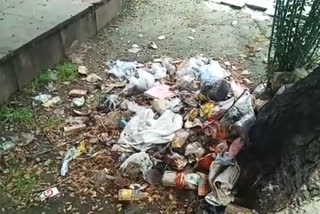 Litter bin in ambedkar park Madipur