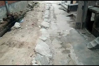 street dug for sewer line in Nangli Vihar delhi