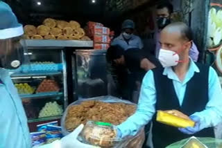 Market checking by Food department in pampore