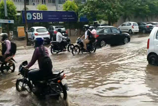 Waterlogging after rains in Jaipur,  heavy rain in jaipur,  jaipur news