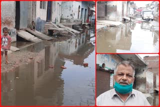 Dirty water filled in people homes in Idgah colony in Muradnagar