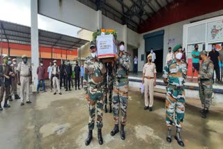 deadbody of Assam rifles martyr pranay kalita reached airport kamrup assam etv bharat news