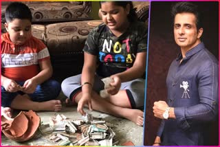 tihar village children donate piggi bank to sonu sood to help needy people