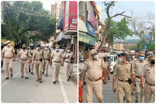 nangloi police conducted foot march  over security on 15 august