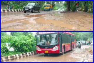 people facing problems due to potholes in the road of Mehrauli to Mahipalpur