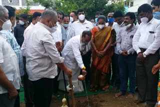 Minister KS Eshwarappa  Stone layd for Hostel Building