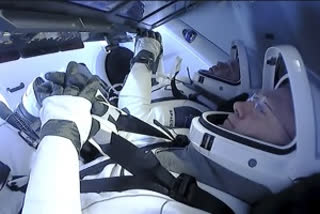 Astronauts Doug Hurley and Bob Behnken prepare to return to earth on a SpaceX capsule