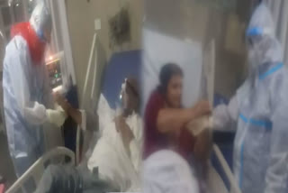 Nurses tied rakhi to patients at Rajiv Gandhi Super Specialty Hospital