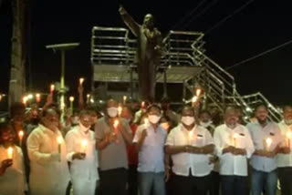 candles rally in guntur district for approving three capital system