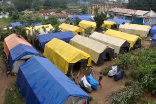 Policemen residing in tents  in Ranchi police line were shifted to another place